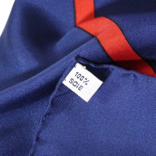 HERMES　大判カレ　スカーフMANEGE （紺×赤）