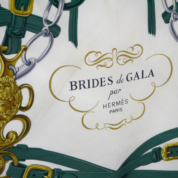 HERMES　大判カレ　スカーフBRIDESdeGALA （緑）