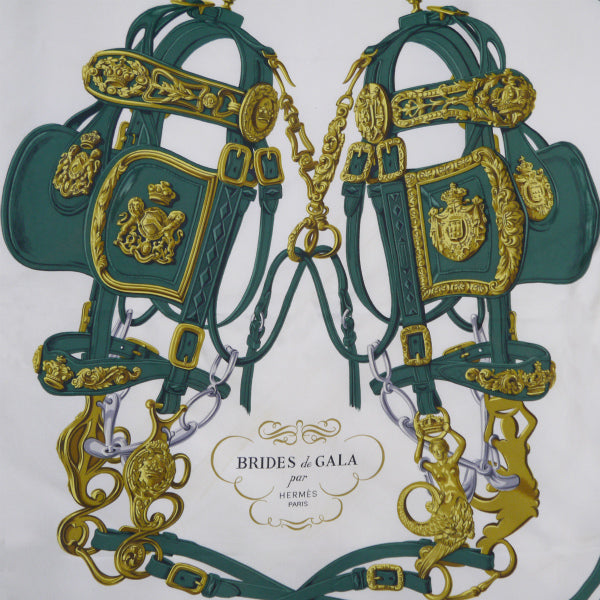 HERMES　大判カレ　スカーフBRIDESdeGALA （緑）