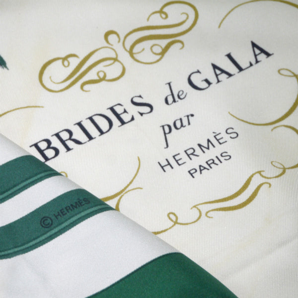 HERMES　大判カレ　スカーフBRIDESdeGALA （緑）