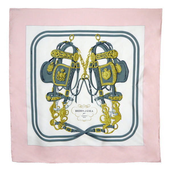 HERMES　大判カレ　スカーフBRIDESdeGALA （ピンク）