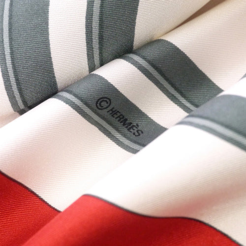 HERMES　大判カレ　スカーフBRIDESdeGALA （赤＆白）