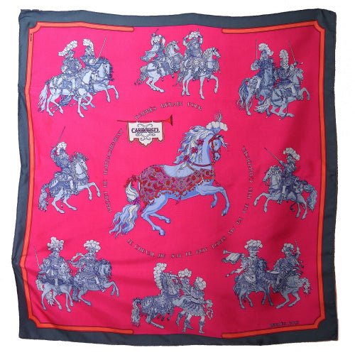 HERMES　大判カレ　スカーフCARROUSEL（ピンク）