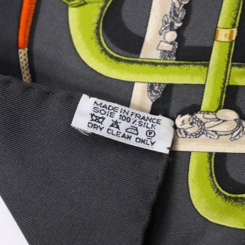 HERMES　ミニカレ　スカーフ（グレー系）