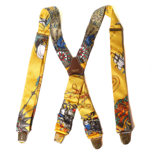 HERMES　シルクサスペンダー（イエロー）