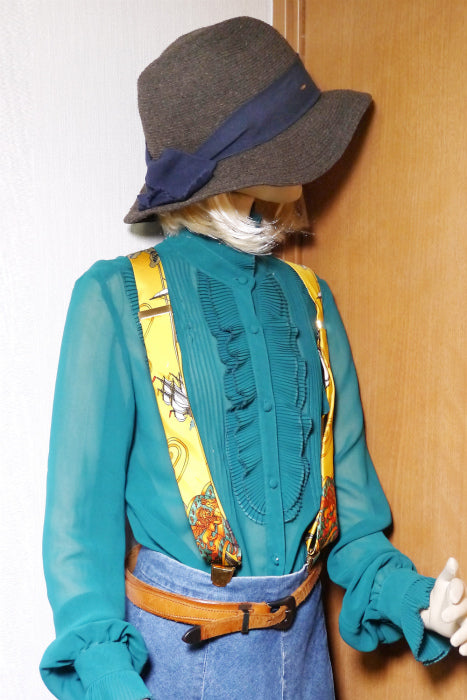 HERMES　シルクサスペンダー（イエロー）