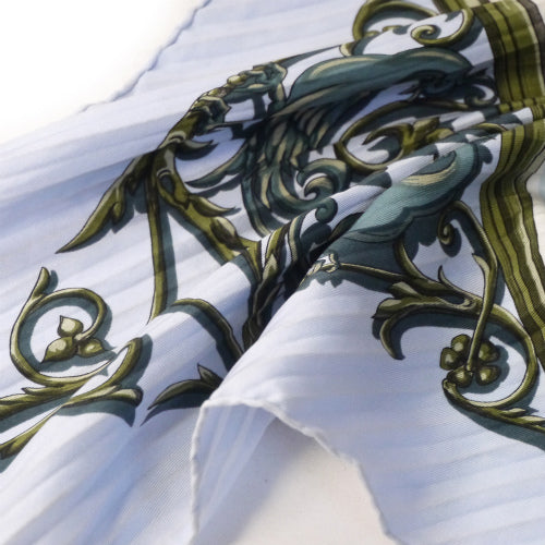 HERMES　プリーツスカーフ90「占星術」（青系）