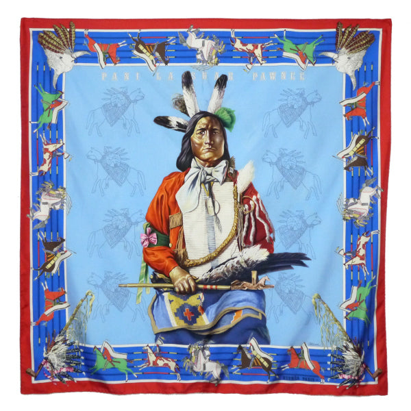 HERMES　大判カレ　スカーフ　インディアン