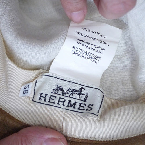 HERMES　ハット58 ゴートスキン（ゴールド）