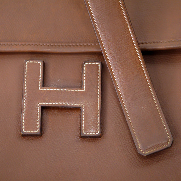 HERMES　ジジェ GM　2WAYクラッチバッグ（茶）