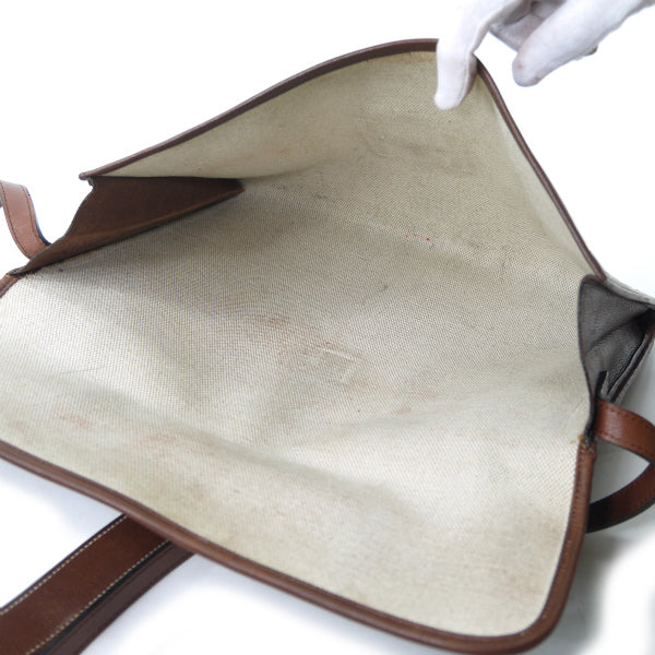 HERMES　ジジェ GM　2WAYクラッチバッグ（茶）