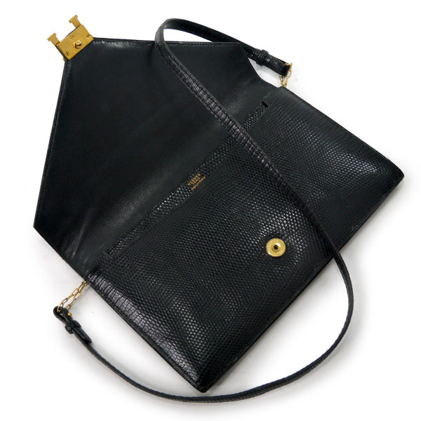 HERMESリディ70sリザードショルダーバッグ（黒）