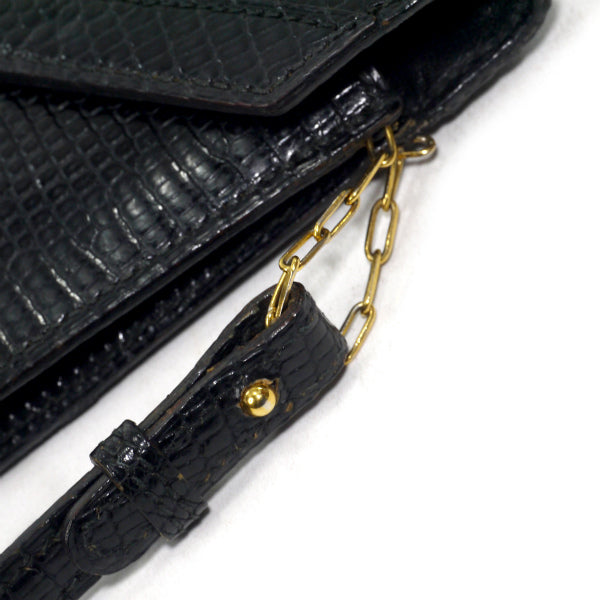 HERMESリディ70sリザードショルダーバッグ（黒）