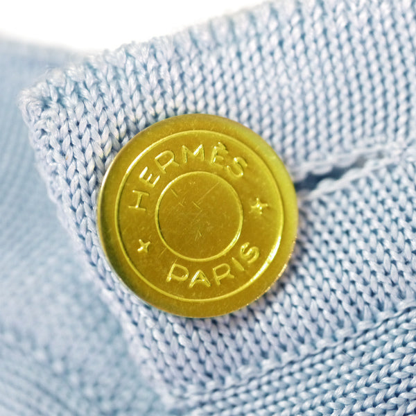 HERMES シルクスカーフ柄 MUSEE ニットベスト(水色)