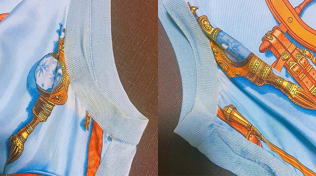 HERMES シルクスカーフ柄 MUSEE ニットベスト(水色)