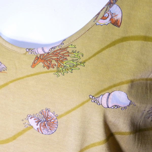 HERMES　シェル柄コットン ノースリーブ(黄)