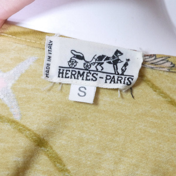 HERMES　シェル柄コットン ノースリーブ(黄)