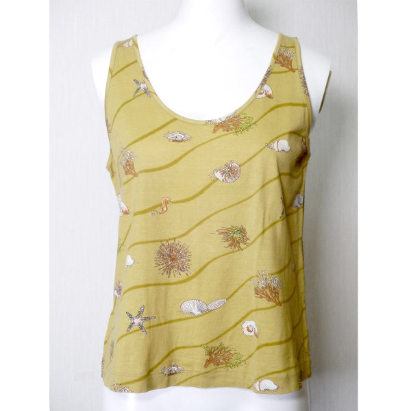 HERMES　シェル柄コットン ノースリーブ(黄)