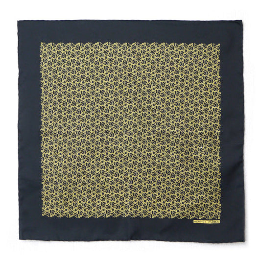 HERMES　ミニカレ 総柄スカーフ（黒系）