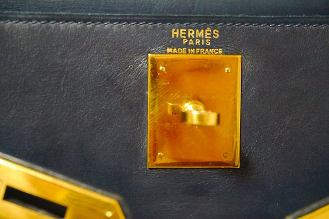 HERMES　ケリー28  （インディゴブルー・内縫い）