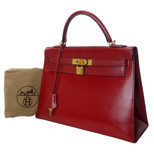 HERMES　 Vintageケリー32 （レッド・外縫い）