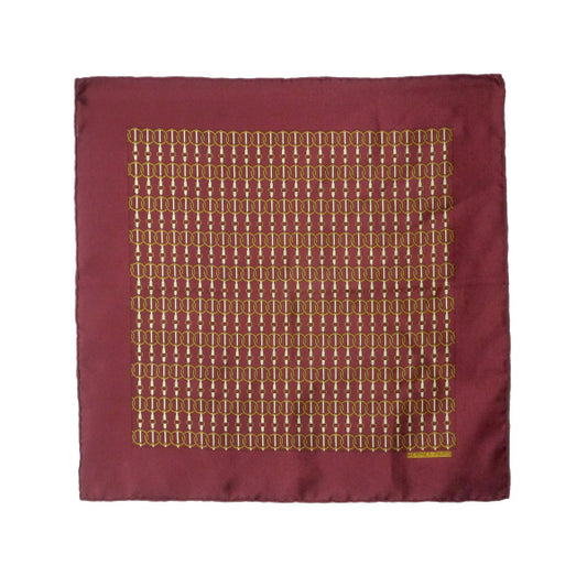 HERMES　ミニカレ 総柄スカーフ（ボルドー系）