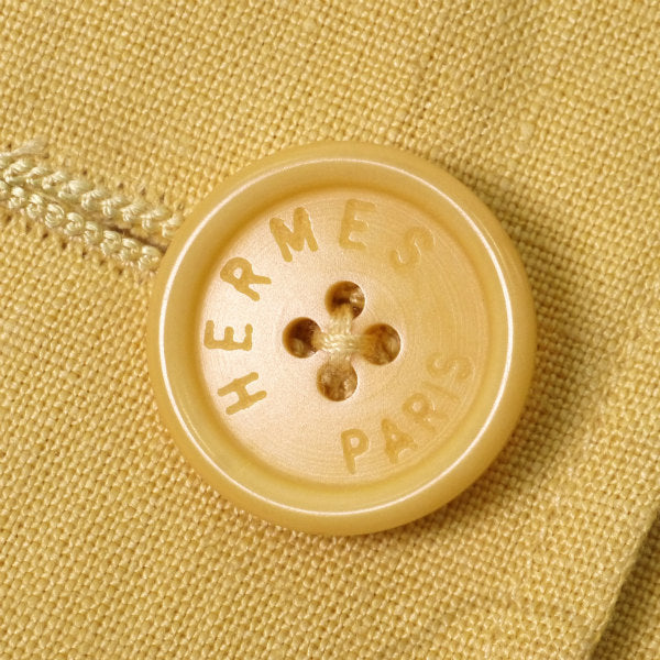 HERMES ショート丈リネンジャケット(黄)