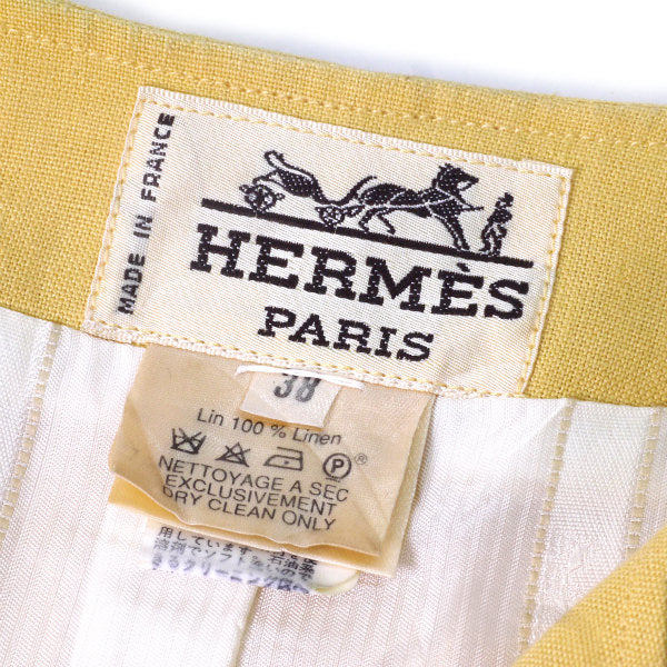 HERMES ショート丈リネンジャケット(黄)