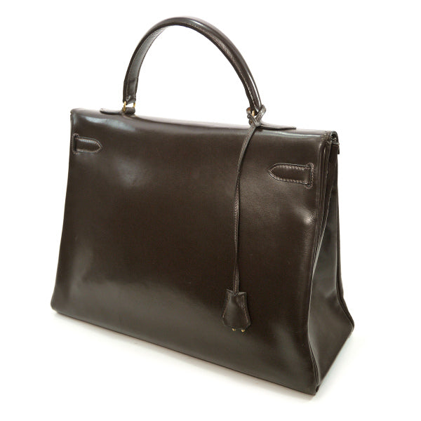 HERMES ケリー73s　35  ボックスカーフ（ショコラ）