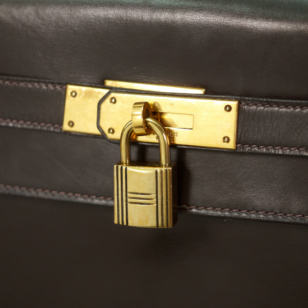 HERMES ケリー73s　35  ボックスカーフ（ショコラ）