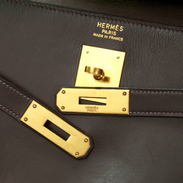 HERMES ケリー73s　35  ボックスカーフ（ショコラ）
