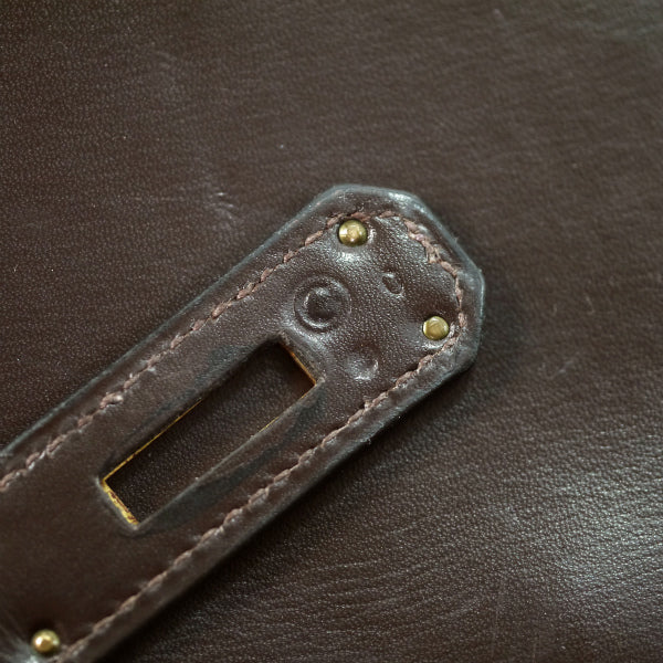 HERMES ケリー73s　35  ボックスカーフ（ショコラ）