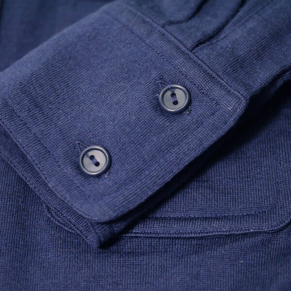 HERMES ベルギー製vintage長袖シャツ（紺）