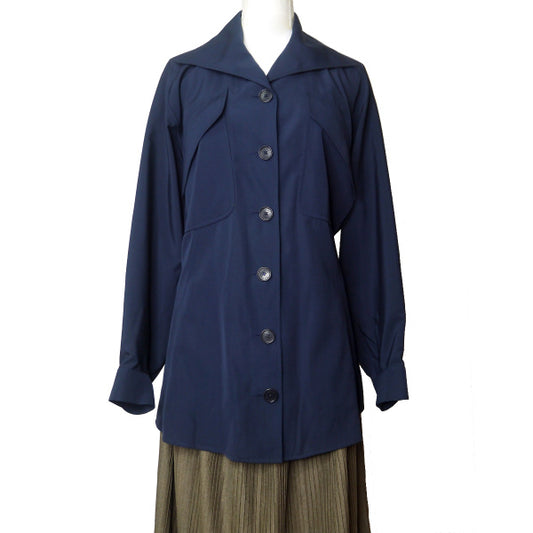 HERMES バックダーツvintage長袖シャツ（紺）