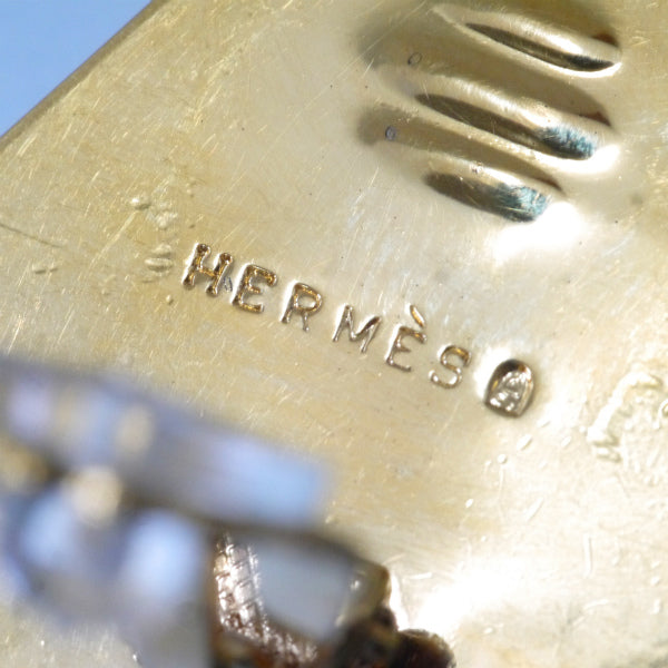 HERMES　エマイユイヤリング "騎士"（ゴールド）