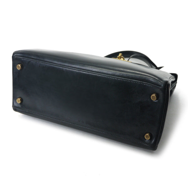 HERMES　ヴィンテージケリー28 内縫い ボックスカーフ（黒）