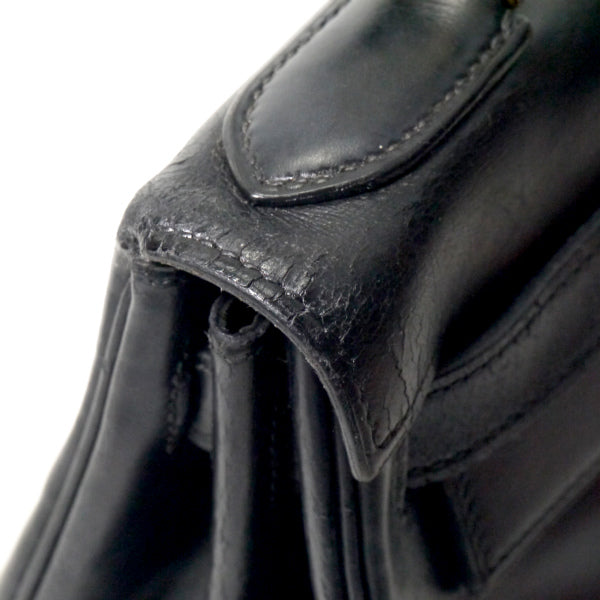 HERMES　ヴィンテージケリー28 内縫い ボックスカーフ（黒）