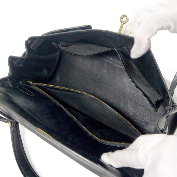 HERMES　ヴィンテージケリー28 内縫い ボックスカーフ（黒）