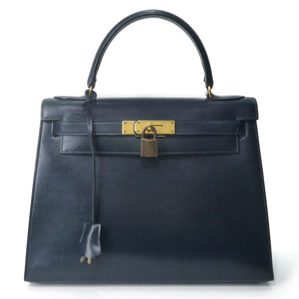 HERMES 78sケリー28 外縫い ボックスカーフ（濃紺）