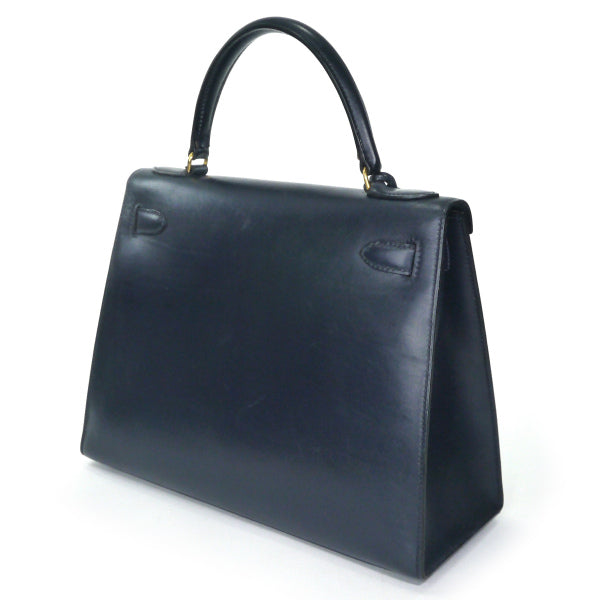 HERMES 78sケリー28 外縫い ボックスカーフ（濃紺）