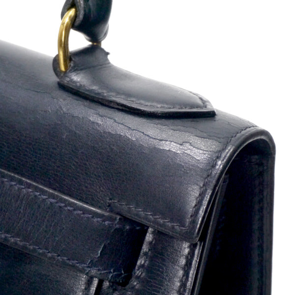 HERMES 78sケリー28 外縫い ボックスカーフ（濃紺）