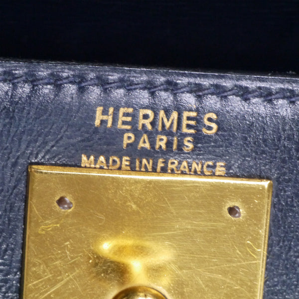 HERMES 78sケリー28 外縫い ボックスカーフ（濃紺）