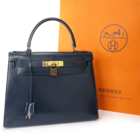 HERMES 78sケリー28 外縫い ボックスカーフ（濃紺）