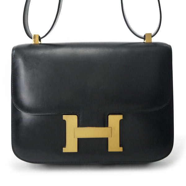 HERMES 80s!vintageコンスタンス23ボックスカーフ（黒）
