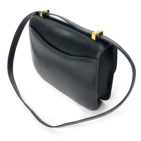 HERMES 80s!vintageコンスタンス23ボックスカーフ（黒）