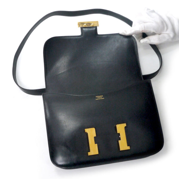 HERMES 80s!vintageコンスタンス23ボックスカーフ（黒）