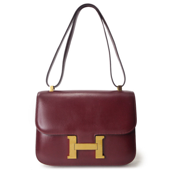 HERMES78sコンスタンス23ボックスカーフ（ルージュ）