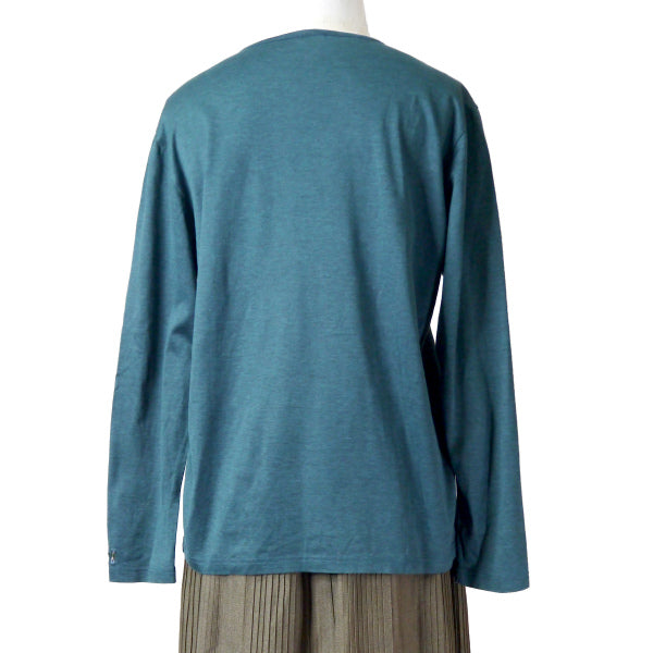 HERMES　袖刺繍vintageコットンカットソー（エメラルド）