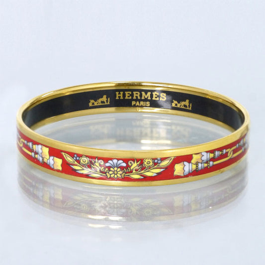 HERMES　エマイユPMバングル（赤系）