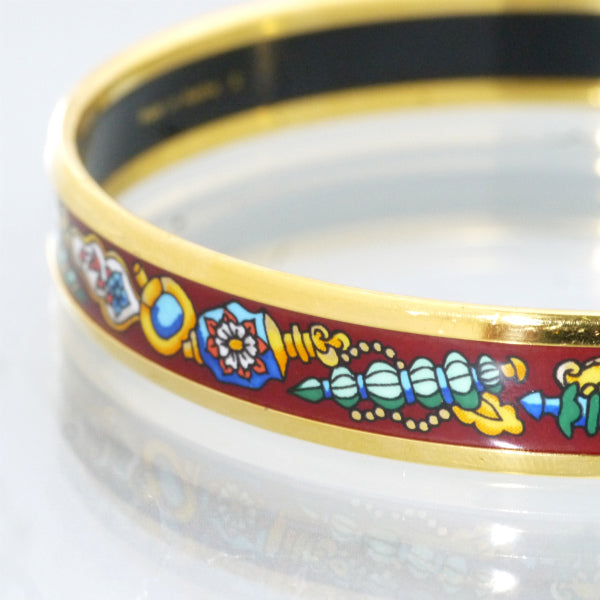 HERMES　エマイユPMバングル（濃赤系）